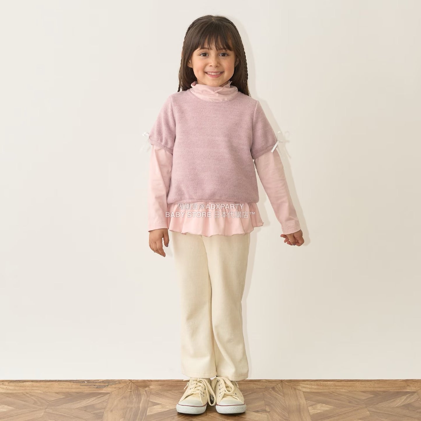 日本童裝 Ly# mine 蓬鬆拉絨短袖上衣 110-150cm 女童款 秋季 TOPS