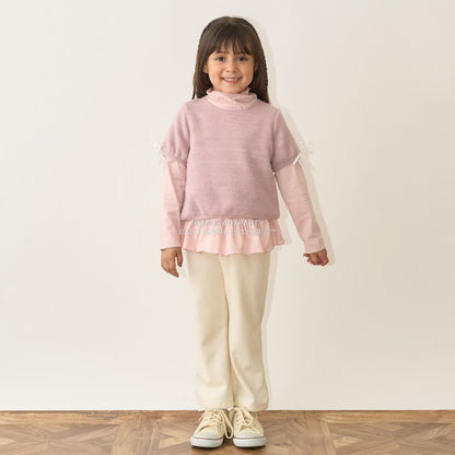 日本童裝 Ly# mine 蓬鬆拉絨短袖上衣 110-150cm 女童款 秋季 TOPS