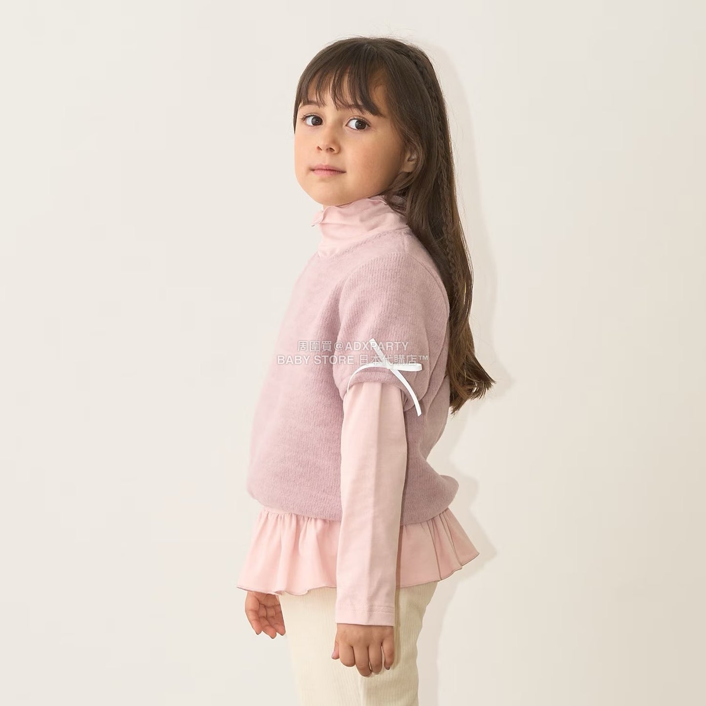 日本童裝 Ly# mine 蓬鬆拉絨短袖上衣 110-150cm 女童款 秋季 TOPS