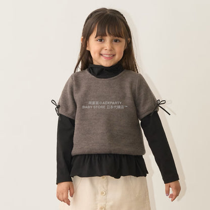 日本童裝 Ly# mine 蓬鬆拉絨短袖上衣 110-150cm 女童款 秋季 TOPS