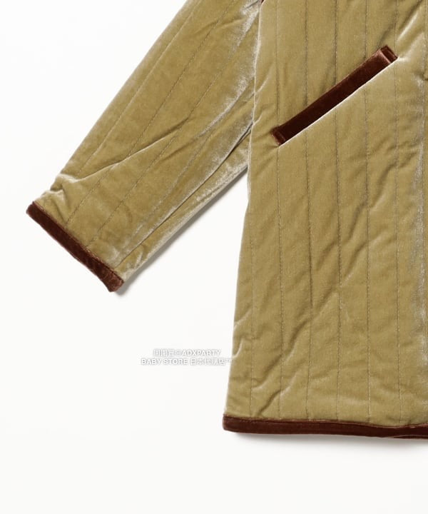 日本童裝 B:MING by BEAMS 天鵝絨絎縫夾棉大褸 100-140cm 女童款 秋冬季 (適合香港平均溫度、寒冷天氣、溫度低天氣）OUTERWEAR  聖誕紅/新年紅