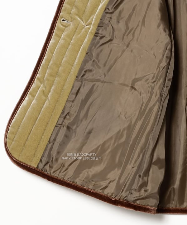 日本童裝 B:MING by BEAMS 天鵝絨絎縫夾棉大褸 100-140cm 女童款 秋冬季 (適合香港平均溫度、寒冷天氣、溫度低天氣）OUTERWEAR  聖誕紅/新年紅