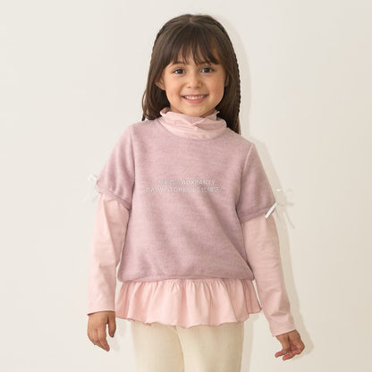 日本童裝 Ly# mine 蓬鬆拉絨短袖上衣 110-150cm 女童款 秋季 TOPS