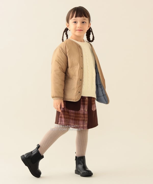 日本童裝 BEAMS mini 2Way 雙面兩著 夾棉無領外套 90-150cm 男童款/女童款 秋冬季 (適合香港平均溫度、寒冷天氣）OUTERWEAR 