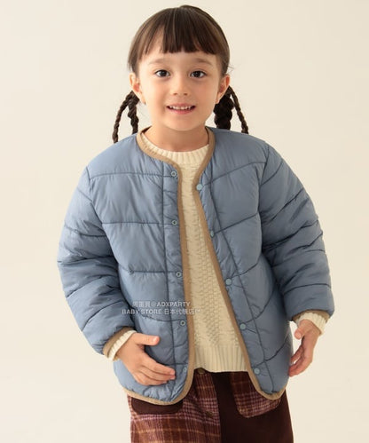 日本童裝 BEAMS mini 2Way 雙面兩著 夾棉無領外套 90-150cm 男童款/女童款 秋冬季 (適合香港平均溫度、寒冷天氣）OUTERWEAR 