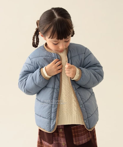 日本童裝 BEAMS mini 2Way 雙面兩著 夾棉無領外套 90-150cm 男童款/女童款 秋冬季 (適合香港平均溫度、寒冷天氣）OUTERWEAR 