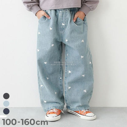 日本童裝 dev!rock 心型刺繡牛仔褲 100-160cm 女童款 秋季 PANTS