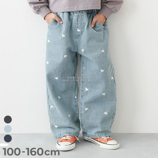 日本童裝 dev!rock 心型刺繡牛仔褲 100-160cm 女童款 秋季 PANTS