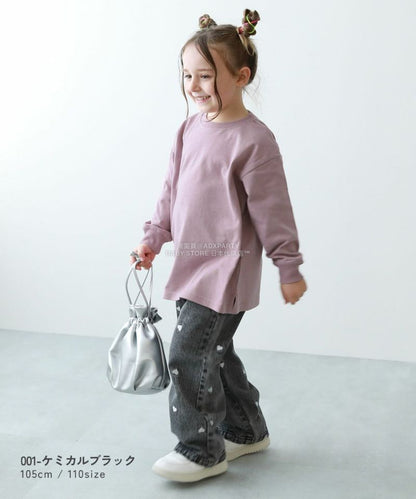 日本童裝 dev!rock 心型刺繡牛仔褲 100-160cm 女童款 秋季 PANTS