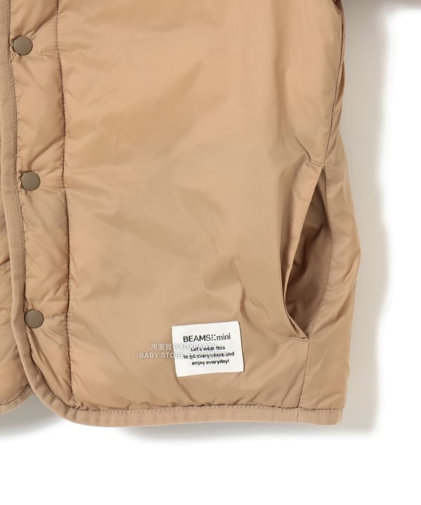 日本童裝 BEAMS mini 2Way 雙面兩著 夾棉無領外套 90-150cm 男童款/女童款 秋冬季 (適合香港平均溫度、寒冷天氣）OUTERWEAR 