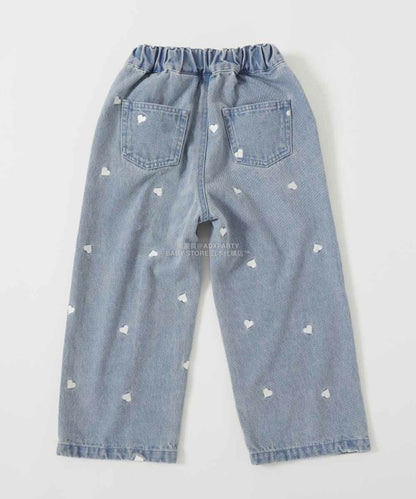 日本童裝 dev!rock 心型刺繡牛仔褲 100-160cm 女童款 秋季 PANTS