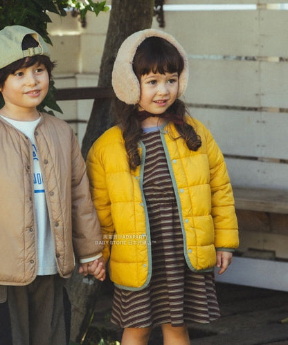 日本童裝 BEAMS mini 2Way 雙面兩著 夾棉無領外套 90-150cm 男童款/女童款 秋冬季 (適合香港平均溫度、寒冷天氣）OUTERWEAR 