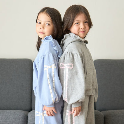 日本童裝 Ly# mine 絲帶線拉鍊連帽外套 100-150cm 女童款 秋季 OUTERWEAR