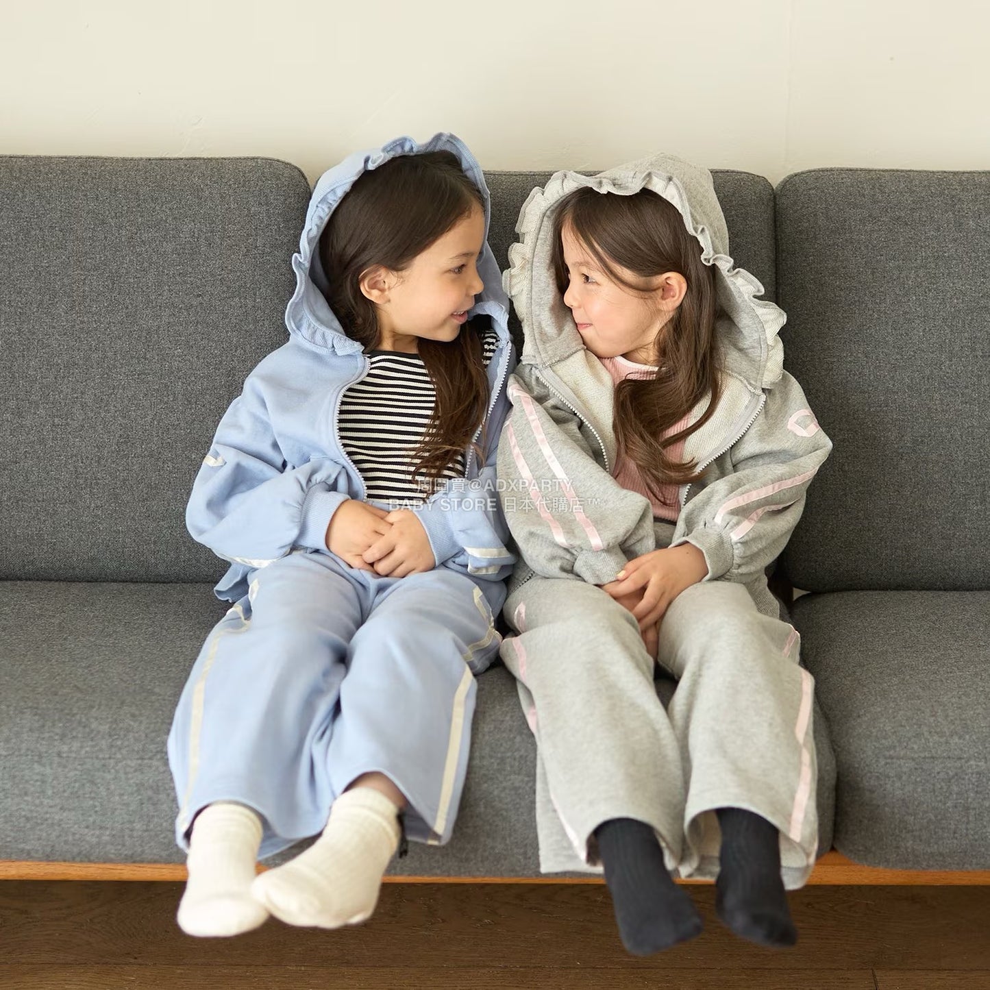 日本童裝 Ly# mine 絲帶線拉鍊連帽外套 100-150cm 女童款 秋季 OUTERWEAR