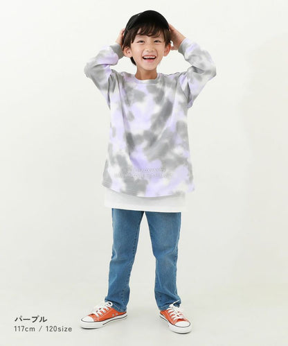 日本童裝 dev!rock 紮染印花長袖上衣 100-160cm 男童款/女童款 秋季 TOPS