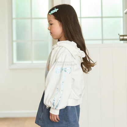 日本童裝 Ly# mine 絲帶線拉鍊連帽外套 100-150cm 女童款 秋季 OUTERWEAR