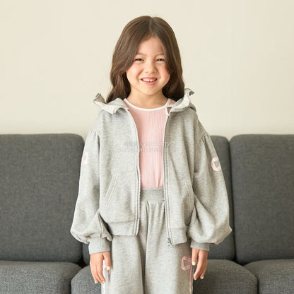 日本童裝 Ly# mine 絲帶線拉鍊連帽外套 100-150cm 女童款 秋季 OUTERWEAR