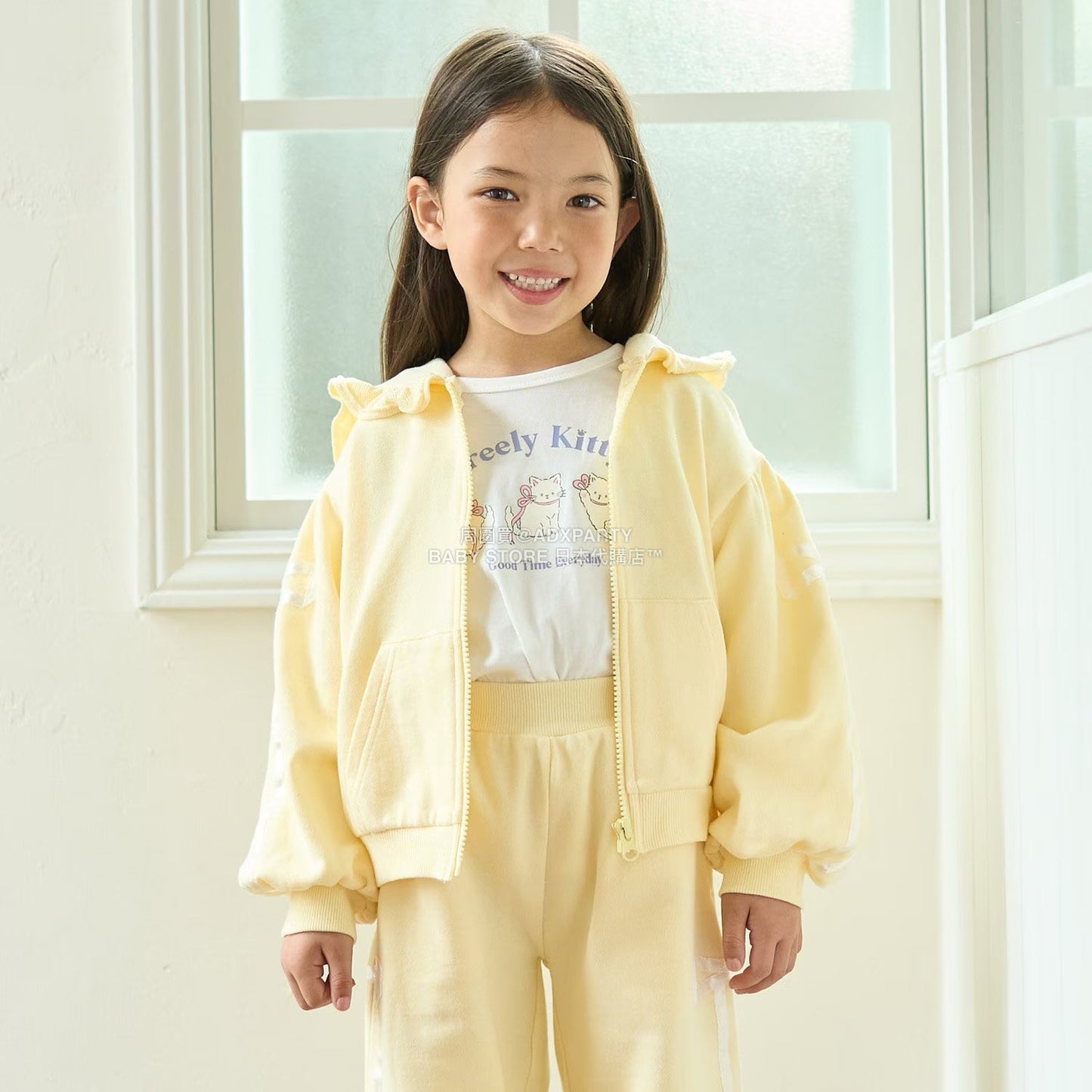 日本童裝 Ly# mine 絲帶線拉鍊連帽外套 100-150cm 女童款 秋季 OUTERWEAR