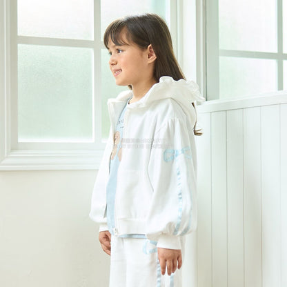 日本童裝 Ly# mine 絲帶線拉鍊連帽外套 100-150cm 女童款 秋季 OUTERWEAR