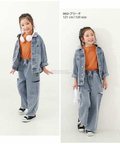 日本童裝 dev!rock 高腰鏤空牛仔褲 100-160cm 女童款 秋季 PANTS