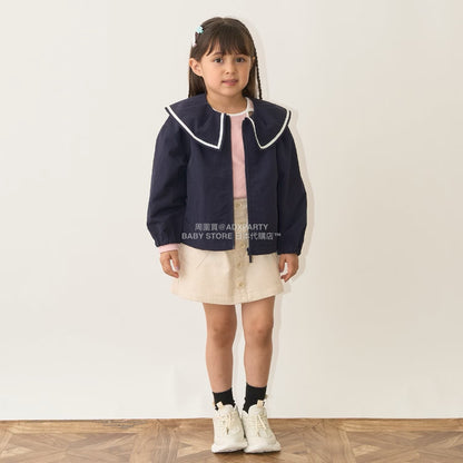 日本童裝 Ly# mine 荷葉領外套 100-150cm 女童款 秋季 OUTERWEAR