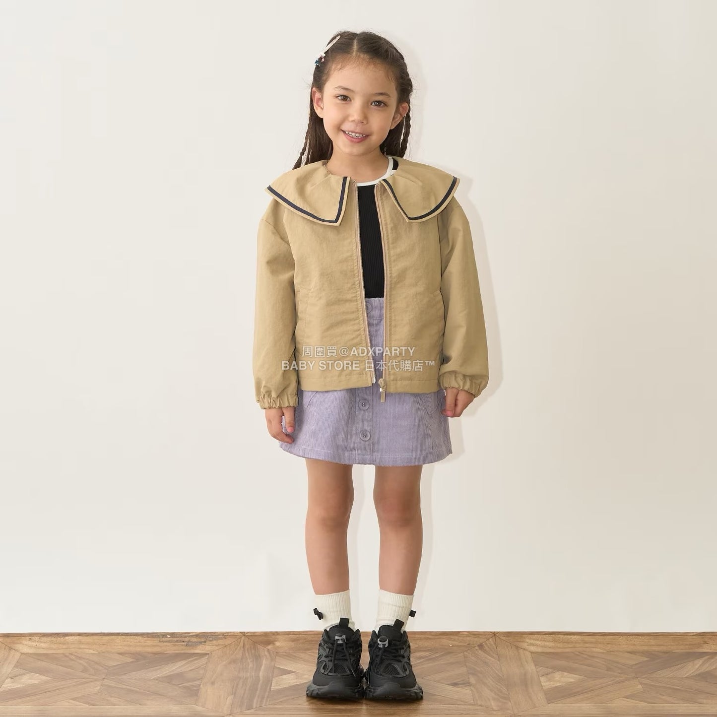 日本童裝 Ly# mine 荷葉領外套 100-150cm 女童款 秋季 OUTERWEAR