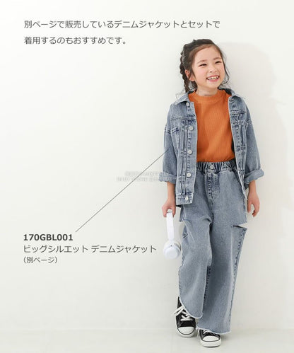日本童裝 dev!rock 高腰鏤空牛仔褲 100-160cm 女童款 秋季 PANTS