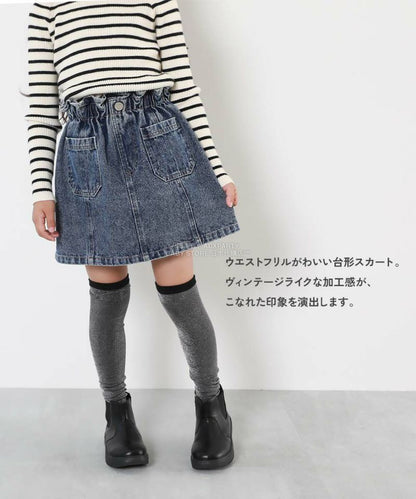 日本童裝 dev!rock 荷葉邊牛仔裙 100-160cm 女童款 秋季 SKIRTS