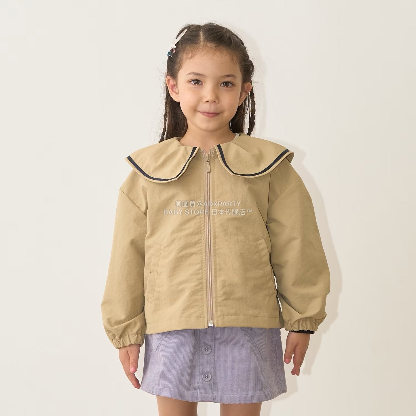 日本童裝 Ly# mine 荷葉領外套 100-150cm 女童款 秋季 OUTERWEAR