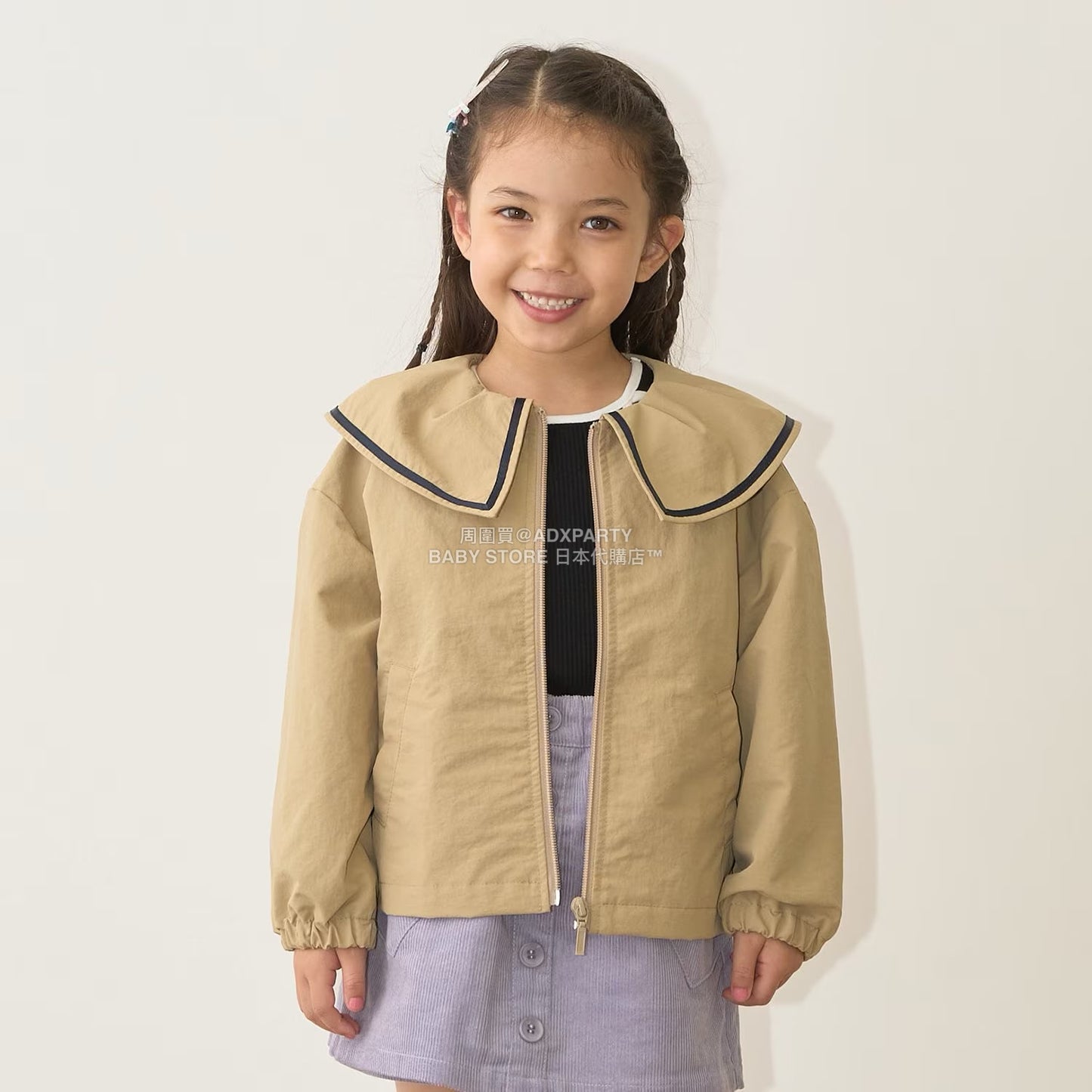 日本童裝 Ly# mine 荷葉領外套 100-150cm 女童款 秋季 OUTERWEAR