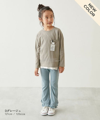 日本童裝 dev!rock 口袋防破洞純色圓領長袖上衣 90-160cm 男童款/女童款 秋季 TOPS