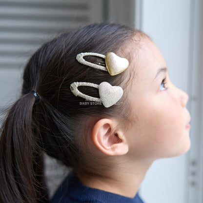 日本直送 Lycee mine 閃亮心形髮夾2件套 手飾/髮飾系列