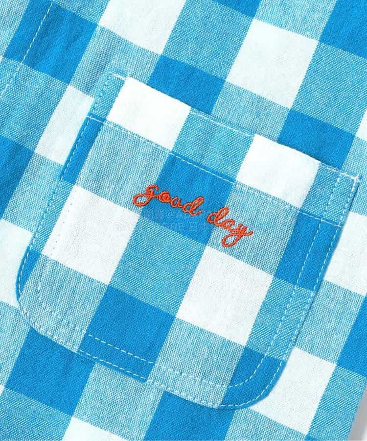 日本童裝 BREEZE 波浪格仔襯衫連衣 70-80cm 男童款 初生嬰兒 夏季 Jumpsuit