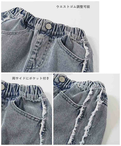 日本童裝 dev!rock 側流蘇牛仔褲 100-160cm 女童款 秋季 PANTS