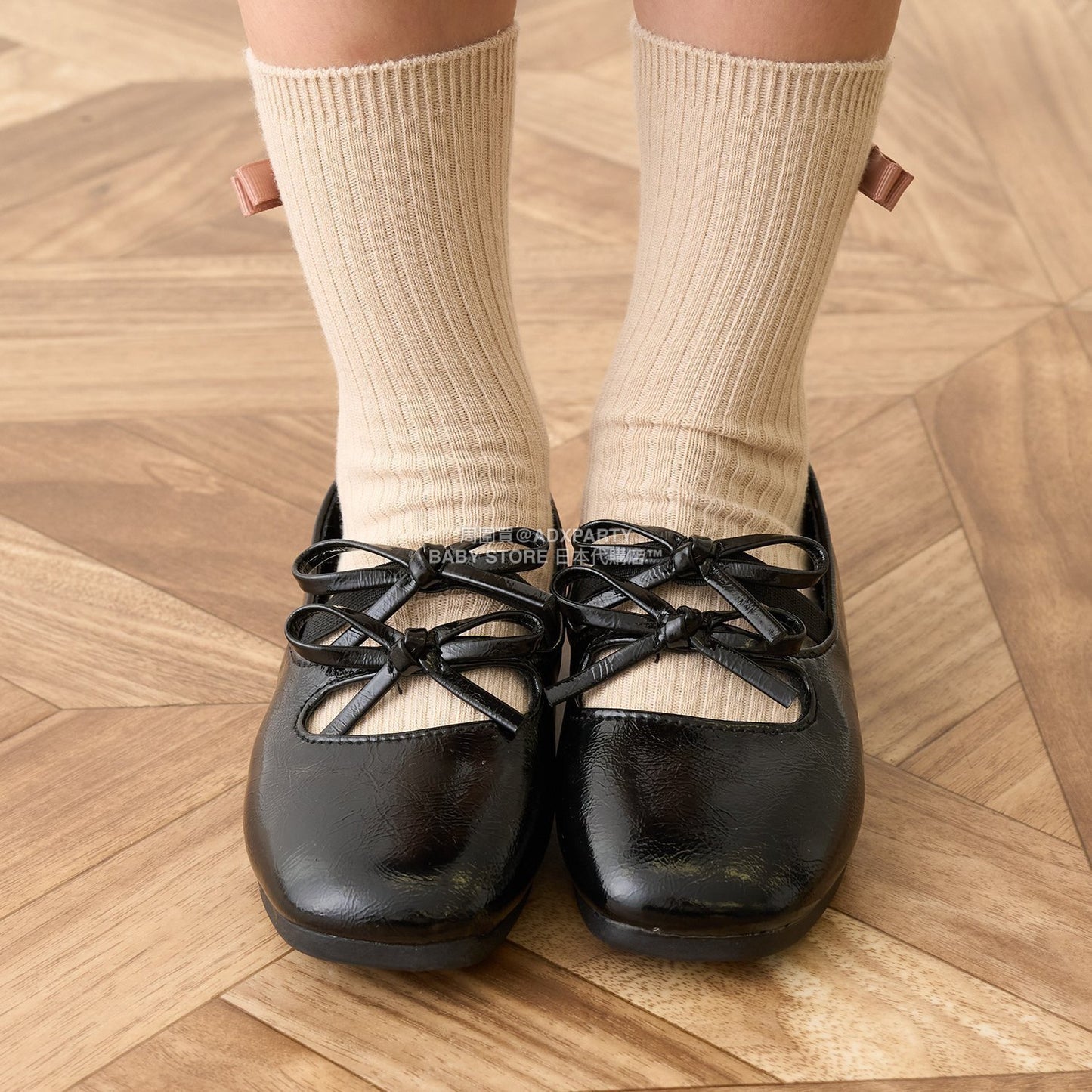 日本直送 Lycee mine 雙絲帶芭蕾舞平底鞋 16.5-19.5cm 鞋系列 其他品牌