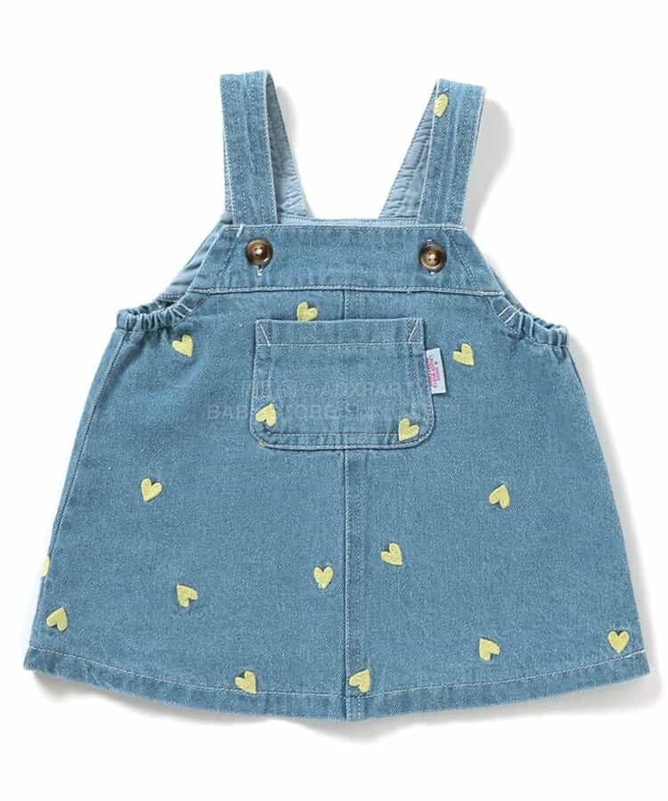 日本童裝 BREEZE 心心刺繡牛仔裙 70-90cm 女童款 初生嬰兒 夏季 DRESSES