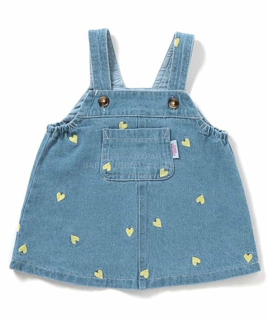 日本童裝 BREEZE 心心刺繡牛仔裙 70-90cm 女童款 初生嬰兒 夏季 DRESSES