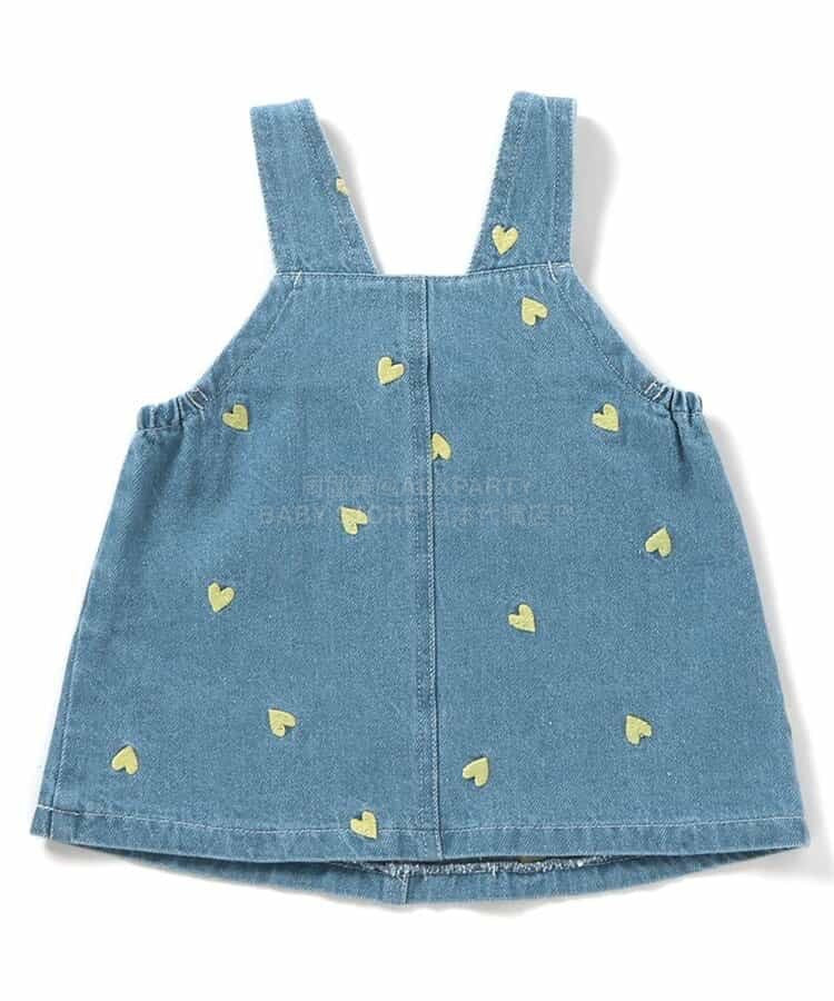 日本童裝 BREEZE 心心刺繡牛仔裙 70-90cm 女童款 初生嬰兒 夏季 DRESSES