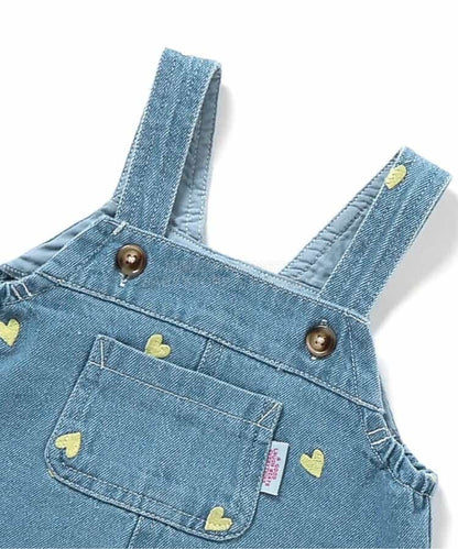 日本童裝 BREEZE 心心刺繡牛仔裙 70-90cm 女童款 初生嬰兒 夏季 DRESSES