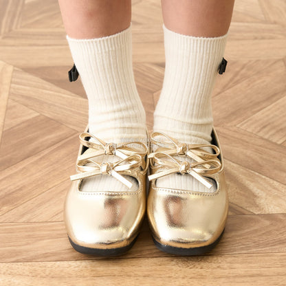 日本直送 Lycee mine 雙絲帶芭蕾舞平底鞋 16.5-19.5cm 鞋系列 其他品牌