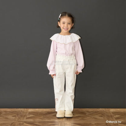 日本童裝 Ly# mine x miffy [柔軟棉] 棉質蕾絲領上衣 100-140cm 女童款 秋季 TOPS