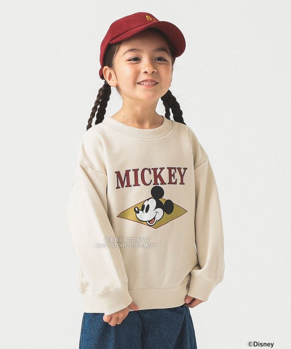 日本童裝 B:MING by BEAMS 【Disney】 MICKEY MOUSE 正面印花衛衣 90-140cm 男童款/女童款 秋冬季 TOPS