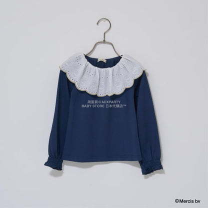 日本童裝 Ly# mine x miffy [柔軟棉] 棉質蕾絲領上衣 100-140cm 女童款 秋季 TOPS