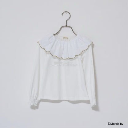 日本童裝 Ly# mine x miffy [柔軟棉] 棉質蕾絲領上衣 100-140cm 女童款 秋季 TOPS