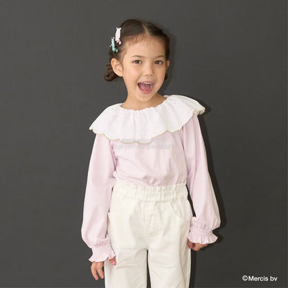 日本童裝 Ly# mine x miffy [柔軟棉] 棉質蕾絲領上衣 100-140cm 女童款 秋季 TOPS