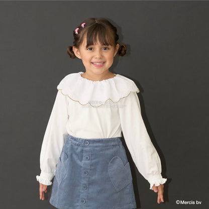 日本童裝 Ly# mine x miffy [柔軟棉] 棉質蕾絲領上衣 100-140cm 女童款 秋季 TOPS