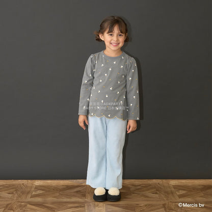 日本童裝 Ly# mine x miffy 滿版印花扇貝邊上衣 100-140cm 女童款 秋季 TOPS