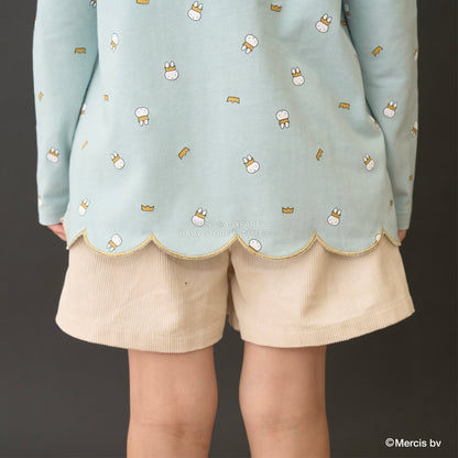 日本童裝 Ly# mine x miffy 滿版印花扇貝邊上衣 100-140cm 女童款 秋季 TOPS