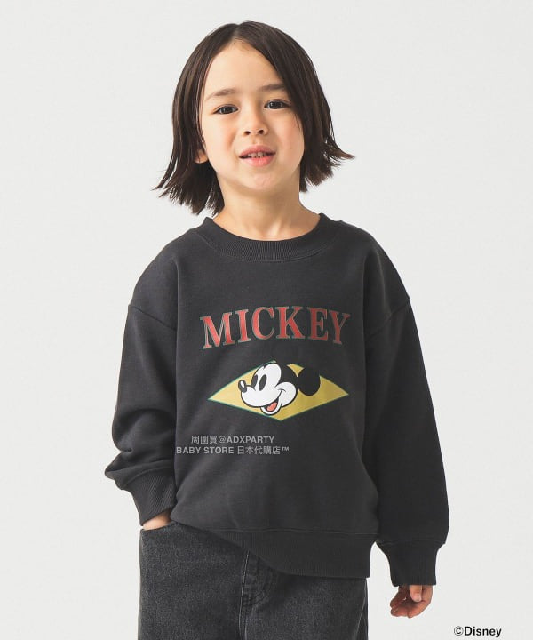 日本童裝 B:MING by BEAMS 【Disney】 MICKEY MOUSE 正面印花衛衣 90-140cm 男童款/女童款 秋冬季 TOPS