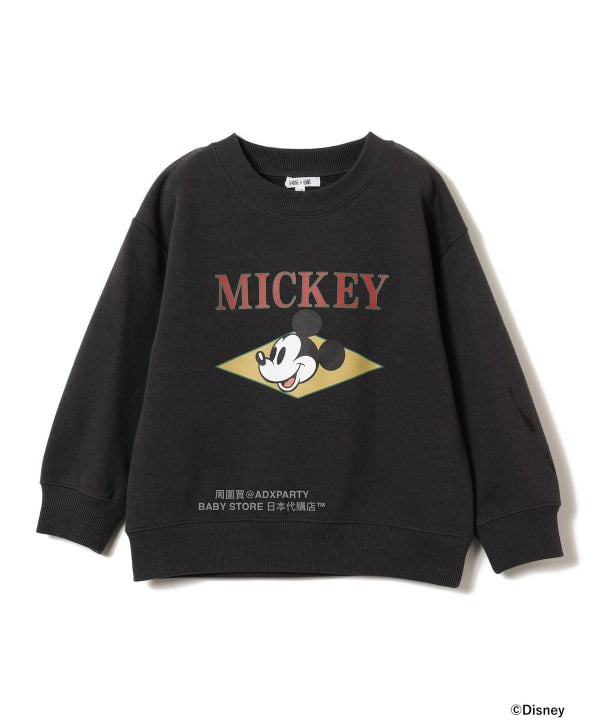 日本童裝 B:MING by BEAMS 【Disney】 MICKEY MOUSE 正面印花衛衣 90-140cm 男童款/女童款 秋冬季 TOPS
